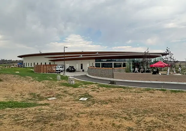 Located on a 15-acre campus associated with Aylor Open Lands, the library connects traditional library services with environmental learning, gardens, gathering spaces and outdoor experiences.