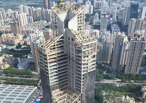 Ping An Finance Center, South Tower in Shenzhen, Guangdong, China.