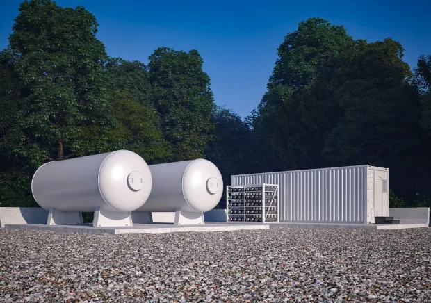 Hydrogen energy storage equipment representing green hydrogen’s role in the clean energy transition.