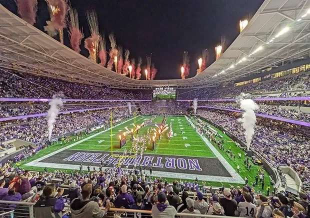 Northwestern University opened its new 35,000-seat Ryan Field on October 2, hosting the venue's first football game. 