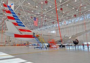 American Airlines maintenance hangar at O’Hare International Airport in Chicago.
