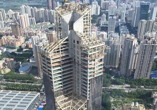 Ping An Finance Center, South Tower in Shenzhen, Guangdong, China.