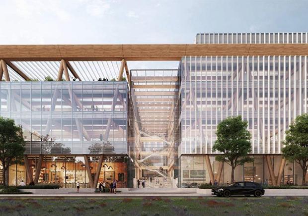  Mass Timber Life Sciences Concept in Boston.