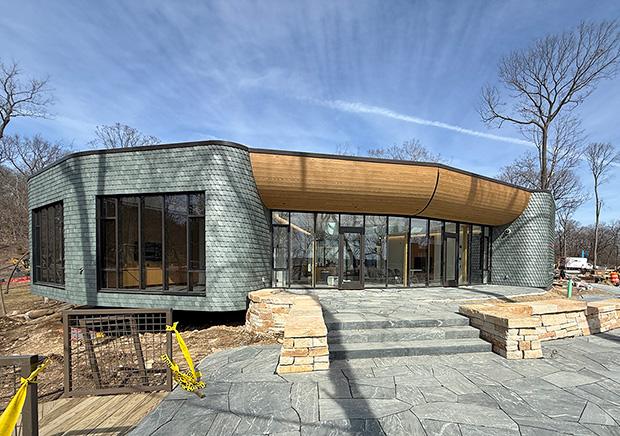 The Women’s Leadership Center combines concrete, mass timber, and conventional wood framing to create a distinctive low-carbon lakefront campus for collaboration, dialogue, and retreat.