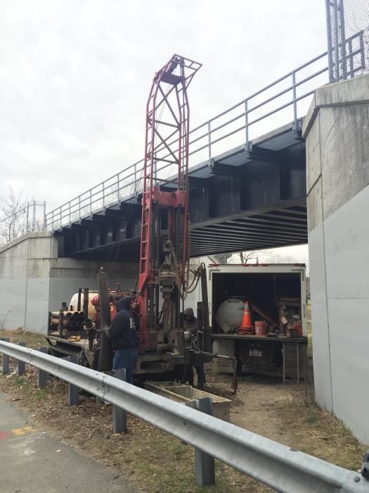 I-195 test borings for viaduct abutments and pier renovations, New Bedford, Massachusetts.