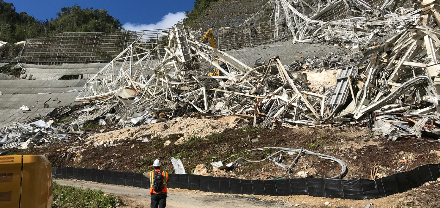 After the radio telescope in Arecibo, Puerto Rico, collapsed, we used drones to assess the safety of the site and investigate the damage.