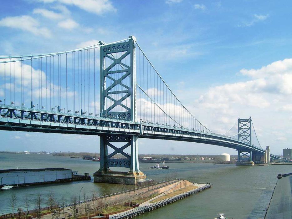 The Benjamin Franklin Bridge in Philadelphia, Pennsylvania.