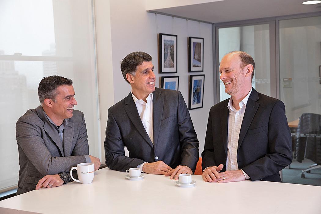 From left, Co-CEO Peter DiMaggio, Executive Chairman Tom Scarangello and Co-CEO Mike Squarzini.