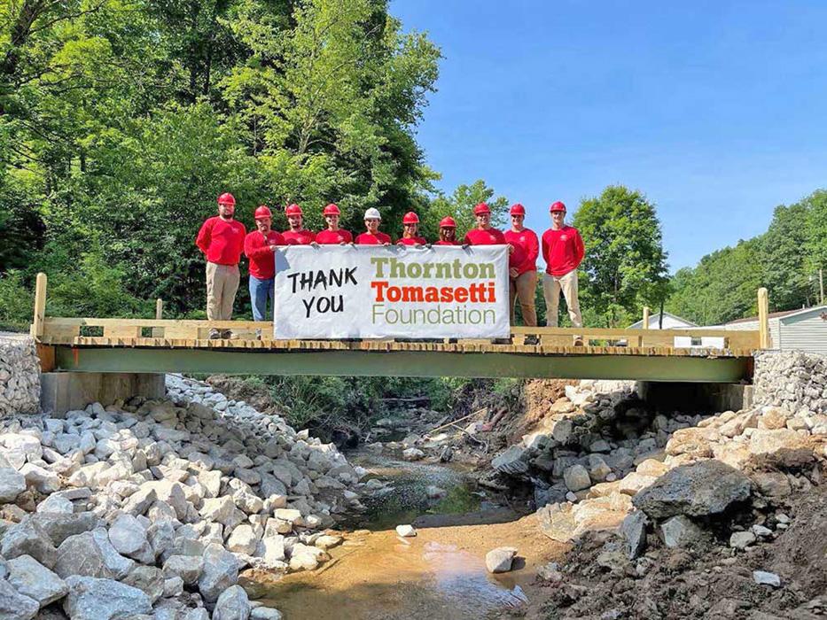 The University of Southern Indiana chapter of Engineers in Action helped to replace a flood-damaged crossing over the Mud Fork River in Spencer, West Virginia.