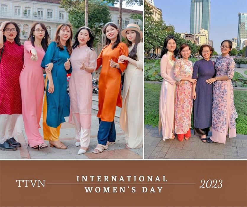 Employees from our Ho Chi Minh City, Vietnam, office celebrate International Women’s Day, March 8, 2023.