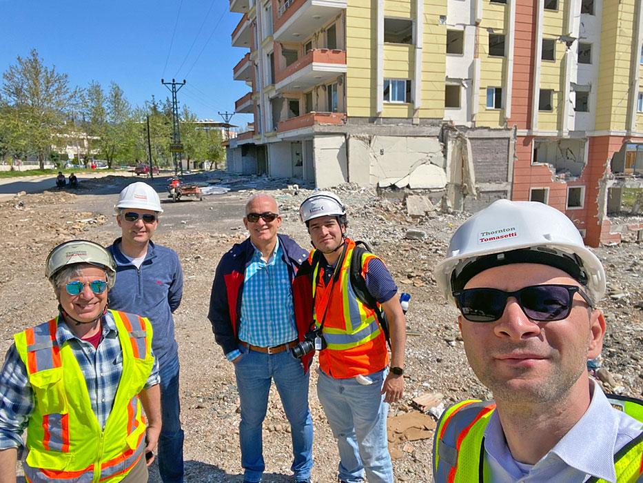 Thornton Tomasetti’s reconnaissance team in Turkey, John Abruzzo, left, Kerem Gulec, Murat Eti (our guide from SANKO Holding), Francisco Galvis and Onur Ihtiyar.