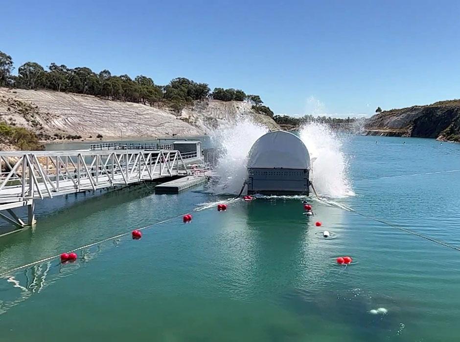 Heavyweight barge testing using airguns at Defence’s underwater explosive test facility in collaboration with DNE and DSTG.