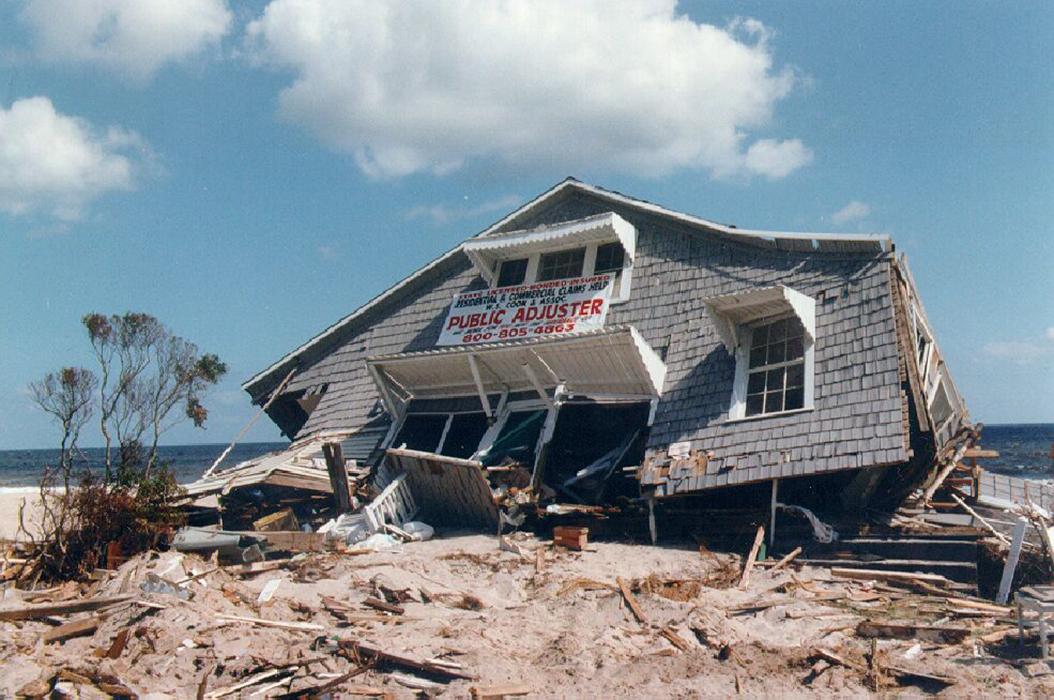 Damage caused by Hurricane Fran in 1996.