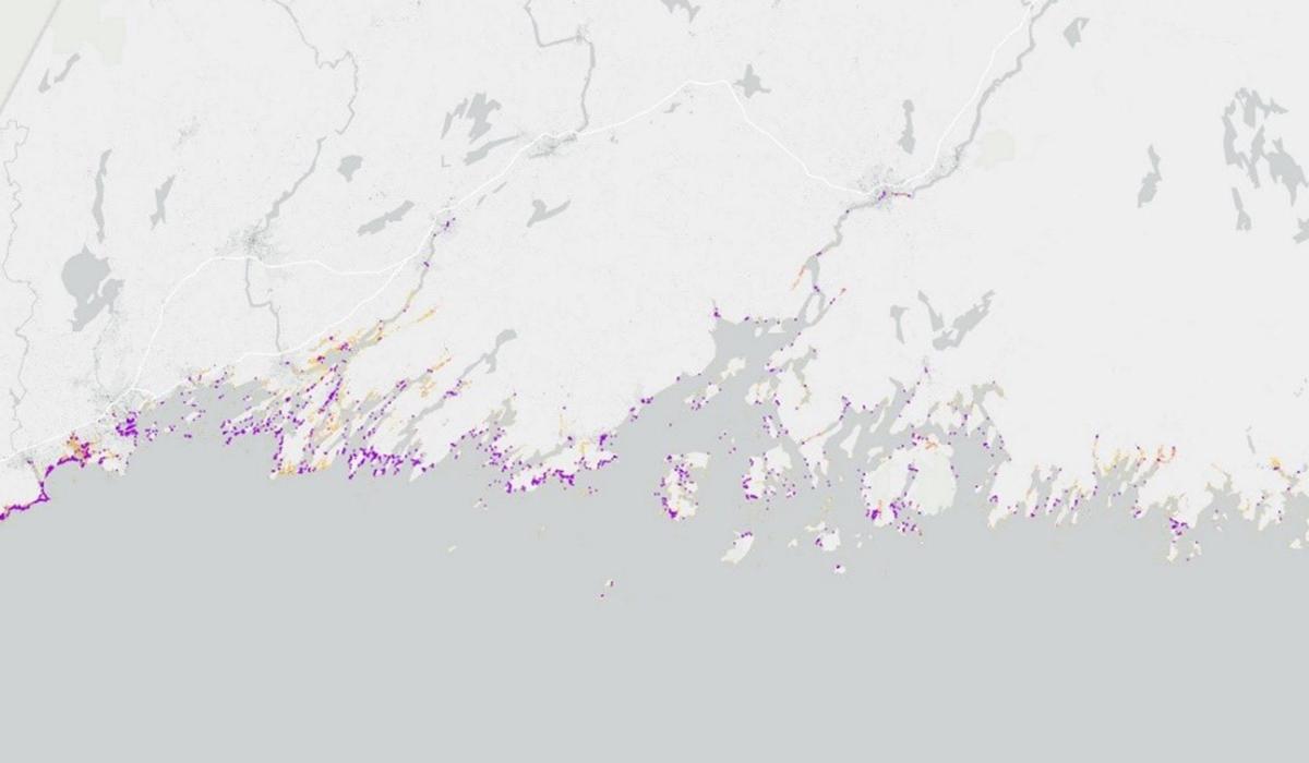 Thornton Tomasetti's statewide estimates of coastal buildings in Maine vulnerable to January 10th, 2024, storm surge.