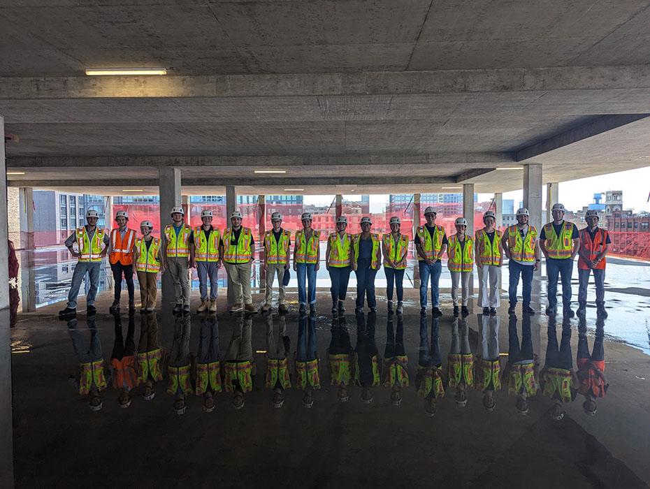 Thornton Tomasetti interns visit 919 W. Fulton in Chicago, Illinois.