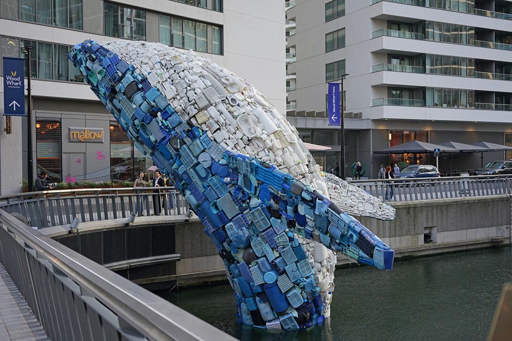 Whale on the Wharf, Canary Wharf, in London, United Kingdom.
