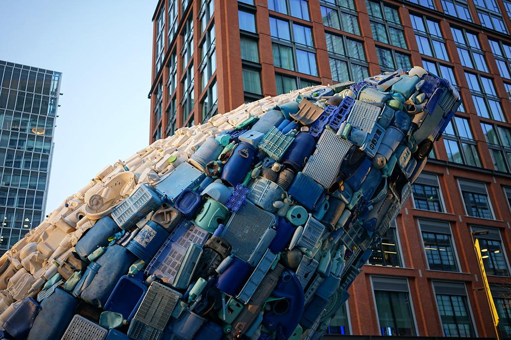 Whale on the Wharf, Canary Wharf, in London, United Kingdom.