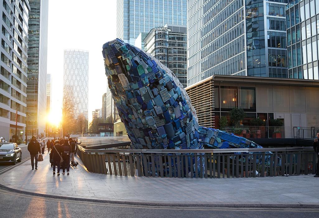 Whale on the Wharf, Canary Wharf, in London, United Kingdom.