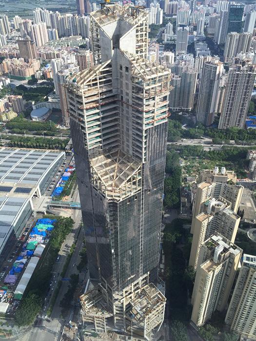 Ping An Finance Center, South Tower in Shenzhen, Guangdong, China.
