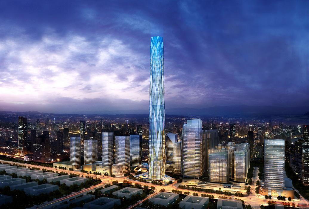 Chengdu Dongcun Greenland Tower in China.
