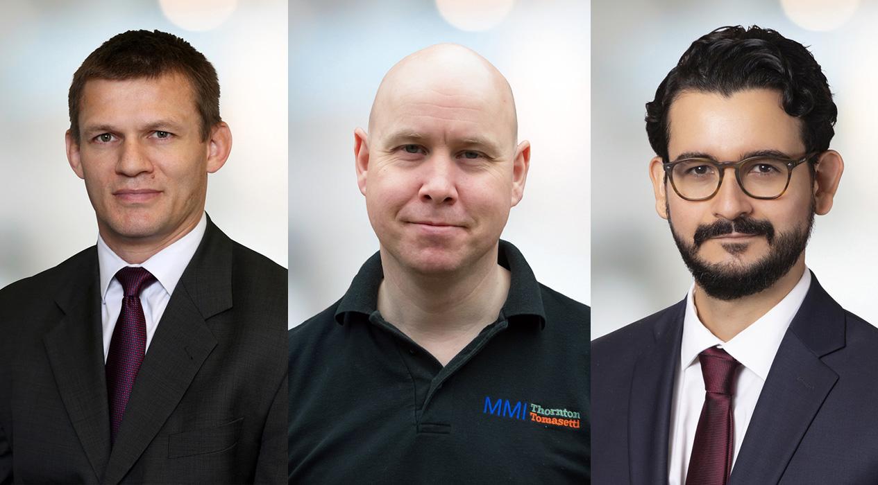 Senior Principal & Applied Science Practice Co-Leader Pawel Woelke (left), Senior Associate Peter Johnson (center) and Associate Principal Juan G. Londono (right)