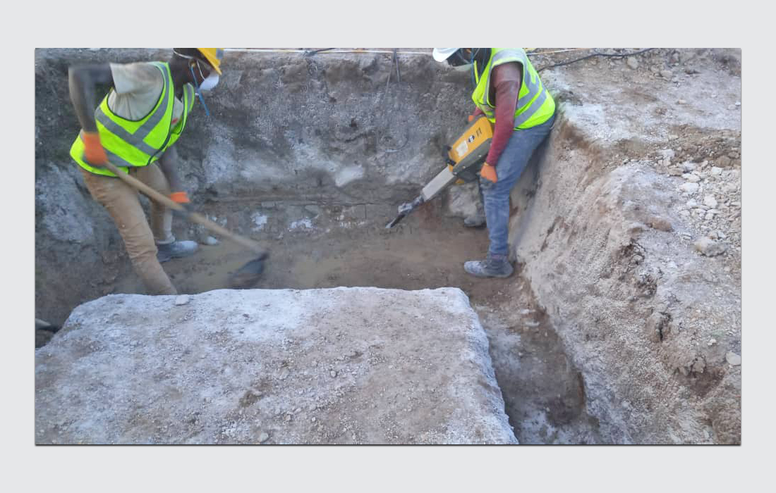 Substructure construction progress, April 2025.
