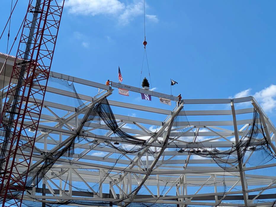 A state-of-the-art canopy and integrated green spaces provide both visual identity and environmental performance, supporting the project’s goal of LEED Gold certification.