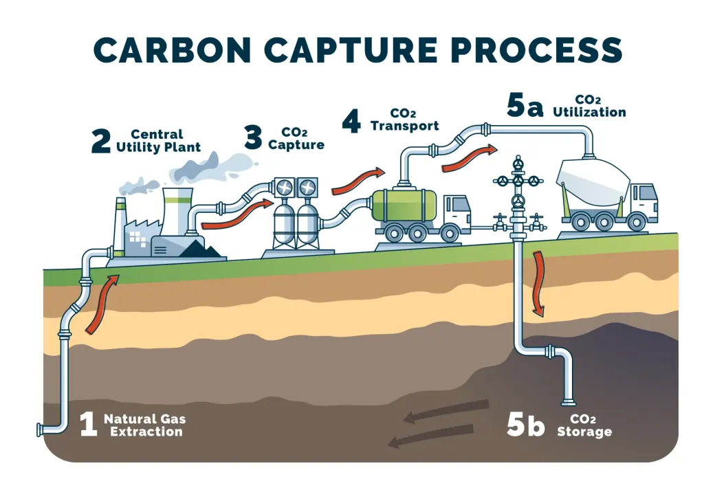 UT Austin CCUS Feasibility Study carbon capture process diagram