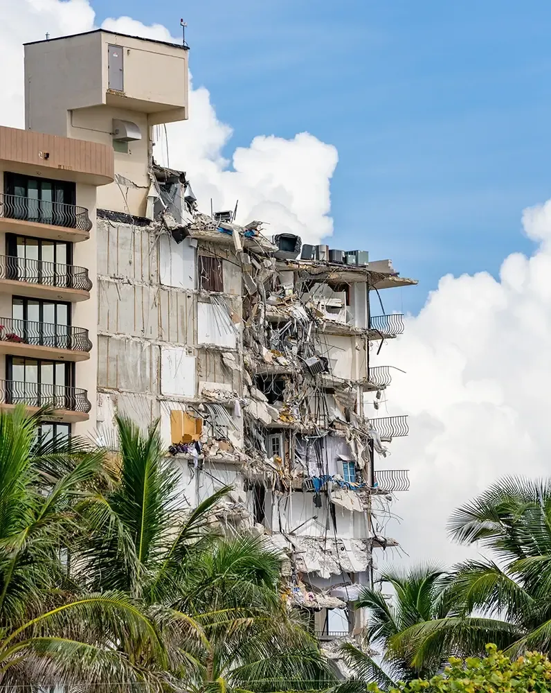 Thornton Tomasetti experts Lauren Millman, Liling Cao, John Abruzzo, Nicholas Saenz, and Elisabeth Malsch present initial findings from their investigation of the 2021 Champlain Towers South collapse in Surfside, Florida. Their analysis addresses the reinforced concrete building’s structural design, punching shear capacity, reinforcement detailing, and robustness to identify lessons from the collapse. 