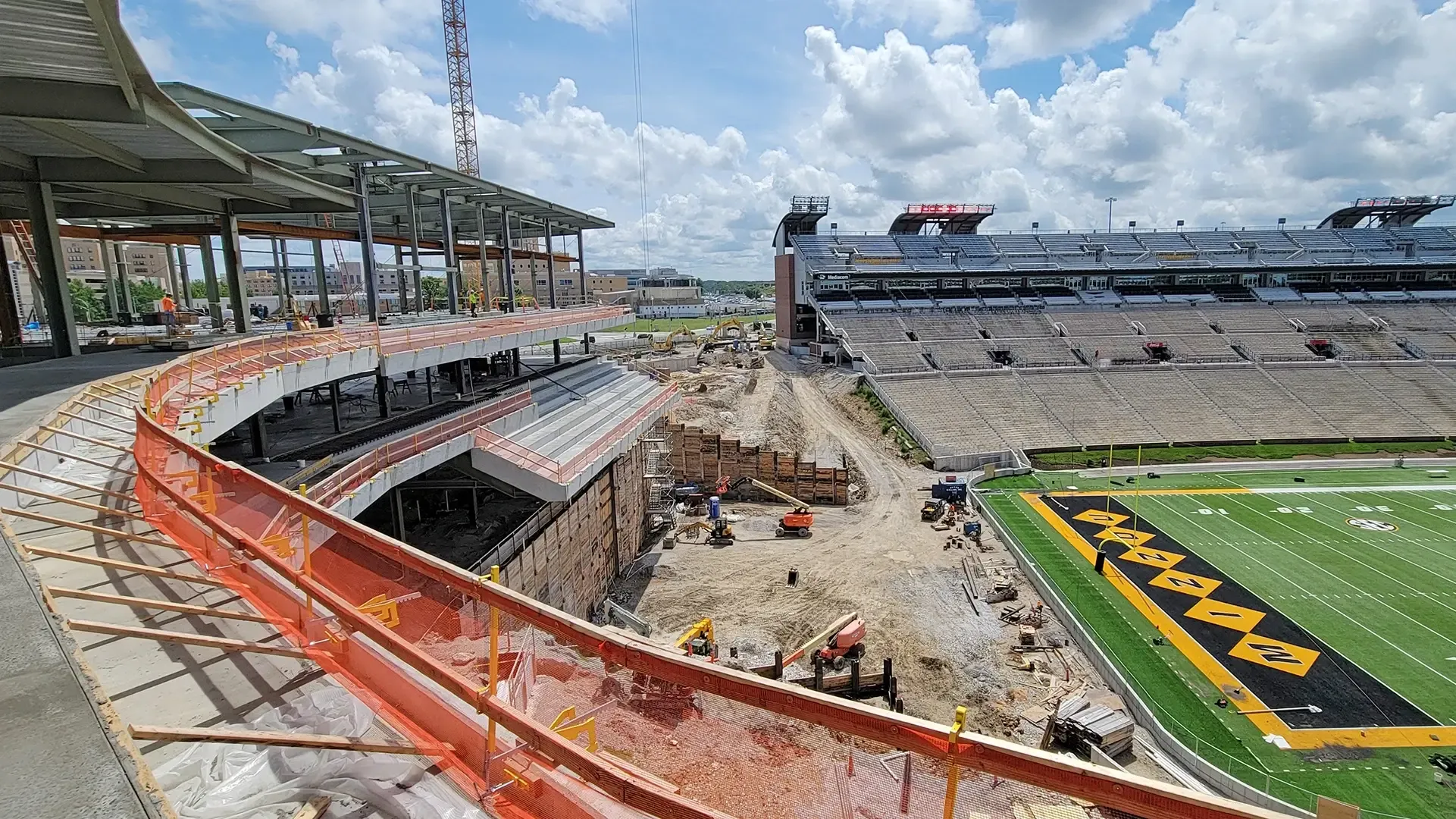 The project also reconstructed the historic Rock M seating area directly behind the end zone. 