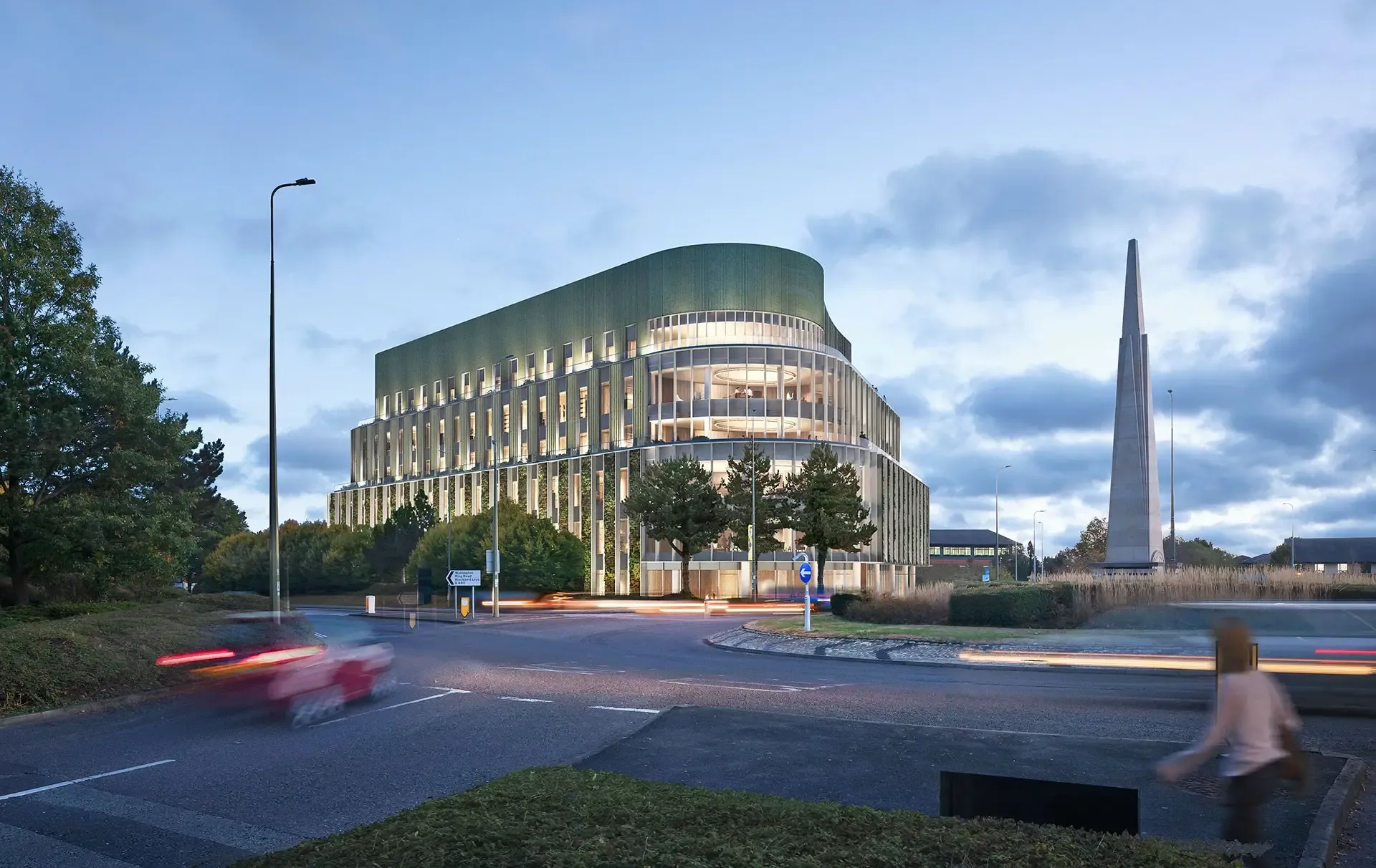 The project pairs ambitious sustainability goals with practical design decisions and it achieved BREEAM Outstanding and upfront embodied carbon of 765 kgCO2e/m2 for modules A1-A5 using up to 70% cement replacement in the substructure and 35% in the superstructure. 