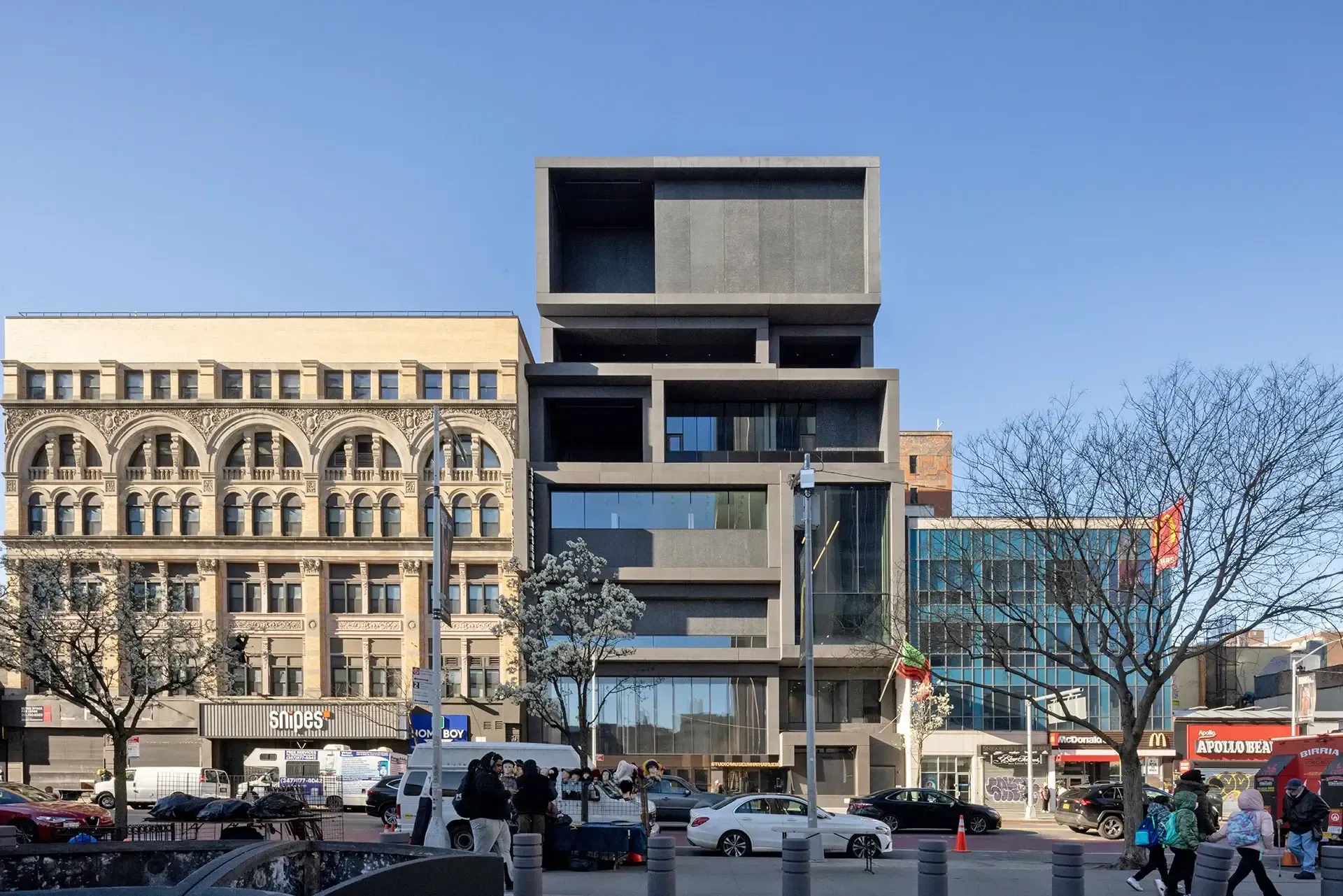 We provided façade consulting for the project, helping shape an enclosure that feels both monumental and deeply connected to Harlem’s street life. 