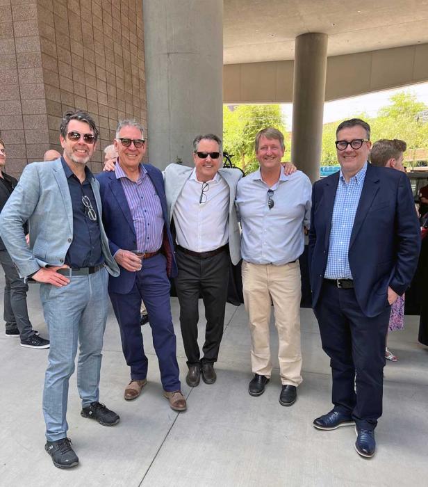 Bill Horgan, left, ASU’s Ed Soltero, John Kane of Architekton, Gunnar Hubbard and Denzil Gallagher of Buro Happold