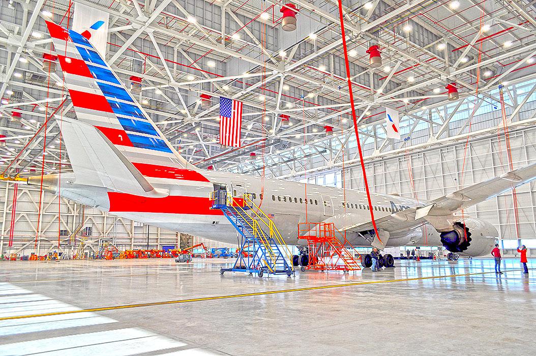 American Airlines Maintenance Hangar at O'Hare International Airport in Chicago.