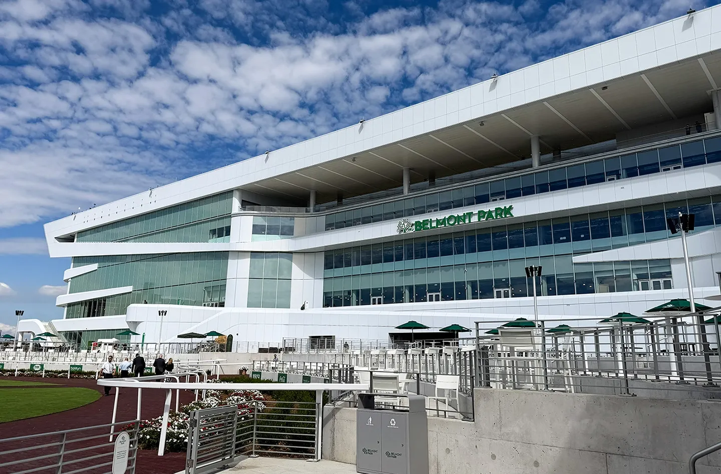 Spectators can line the ramp to watch the horses and view the procession from above along an exterior walkway.