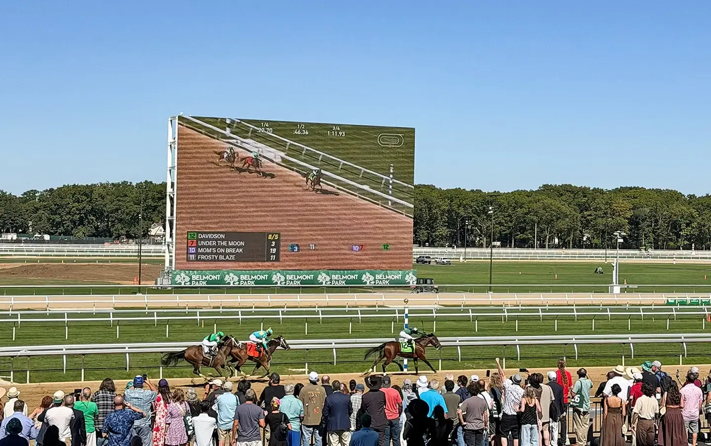 Once complete, the grandstand will accommodate approximately 10,000 spectators, while Belmont Park will have an overall capacity of at least 50,000 for the Belmont Stakes and other major racing events.
