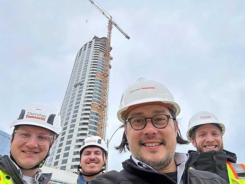 The topping out ceremony at The Couture in Milwaukee, Wisconsin.