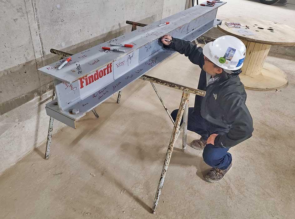 The topping out ceremony at The Couture in Milwaukee, Wisconsin.