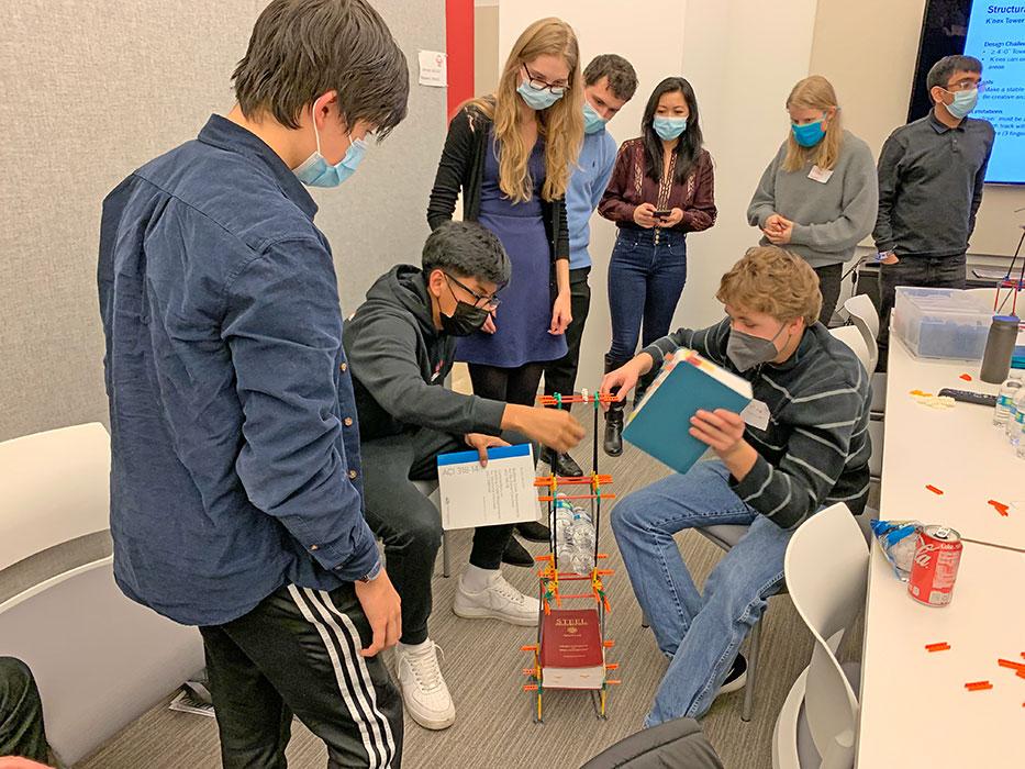 During our first in-person sessions since the start of the COVID-19 pandemic, our ACE volunteer mentors guide students from New York-area schools through engineering exercises.