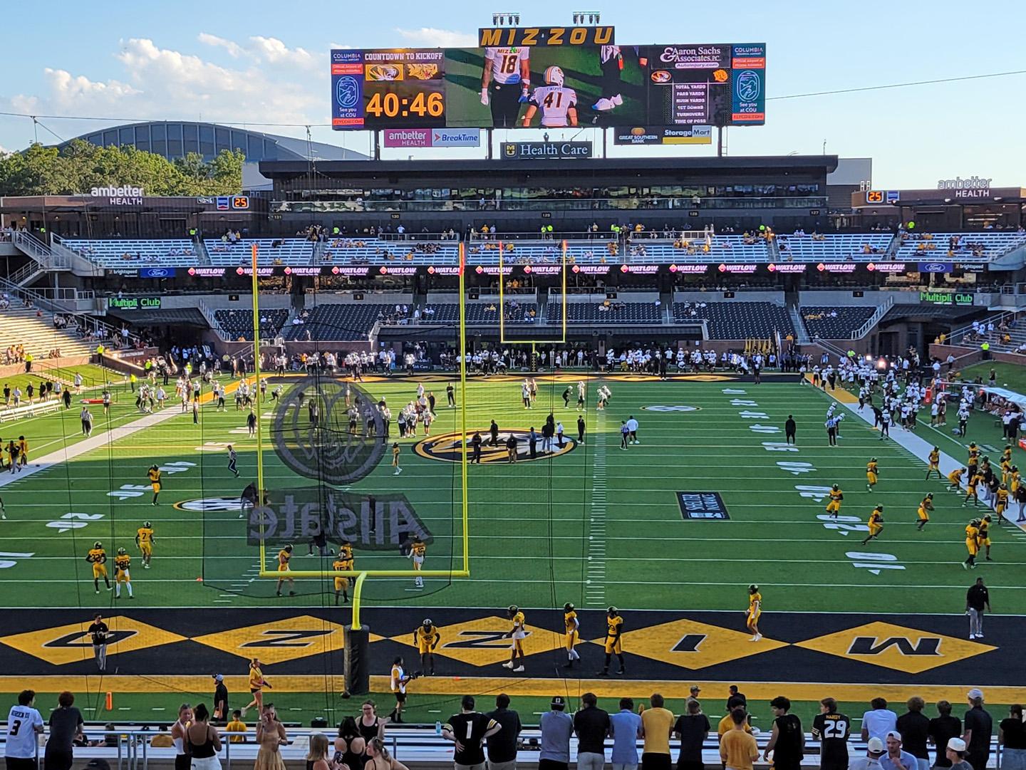 Faurot Field at Memorial Stadium's North End Zone Expansion at the University of Missouri.