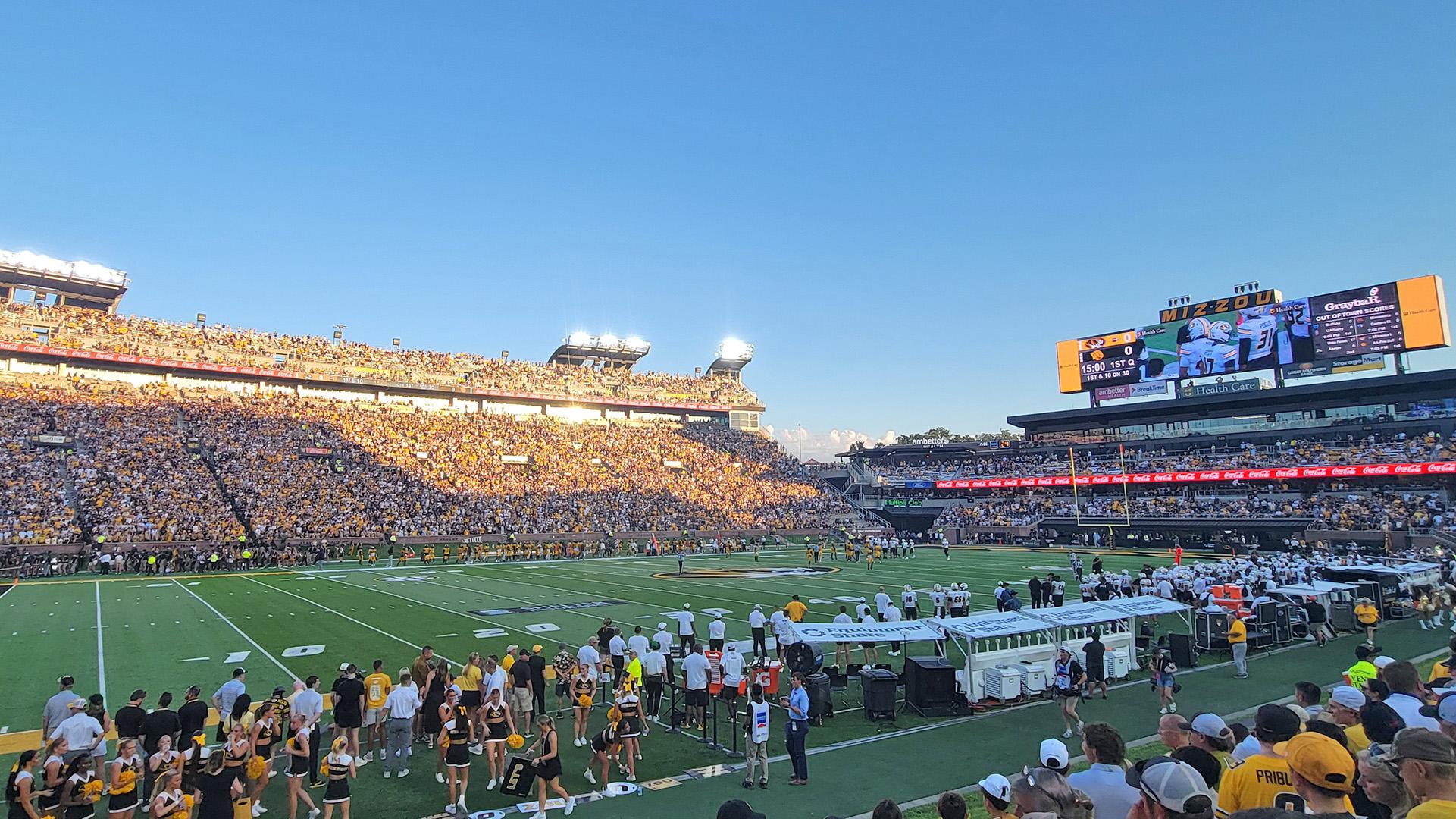 Faurot Field at Memorial Stadium's North End Zone Expansion at the University of Missouri.