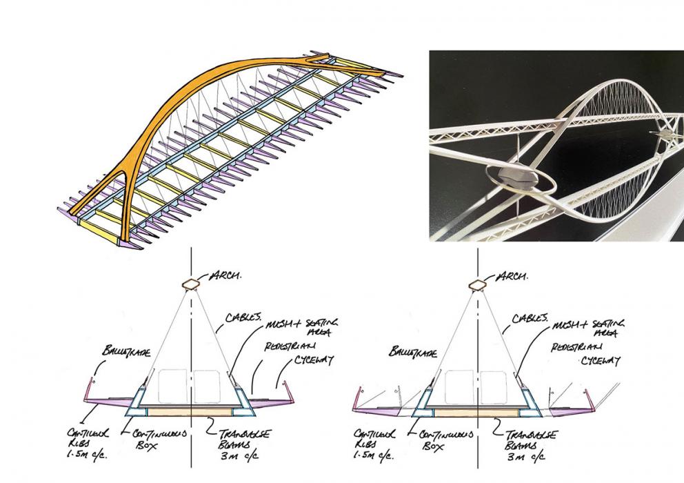 Concept design for tied arch bridge