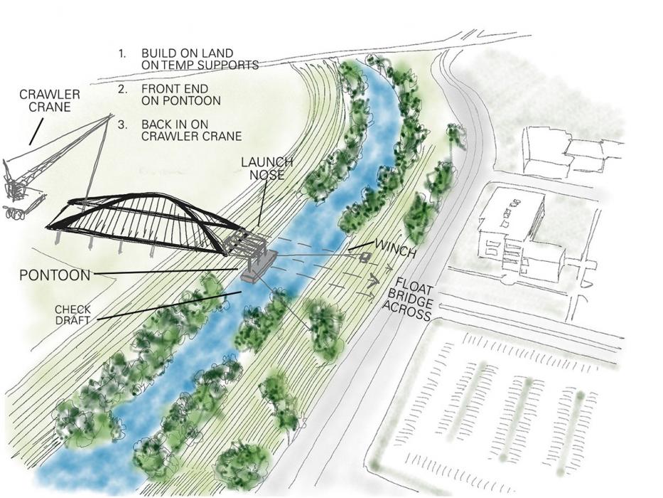 350-foot pedestrian bridge design competition entry