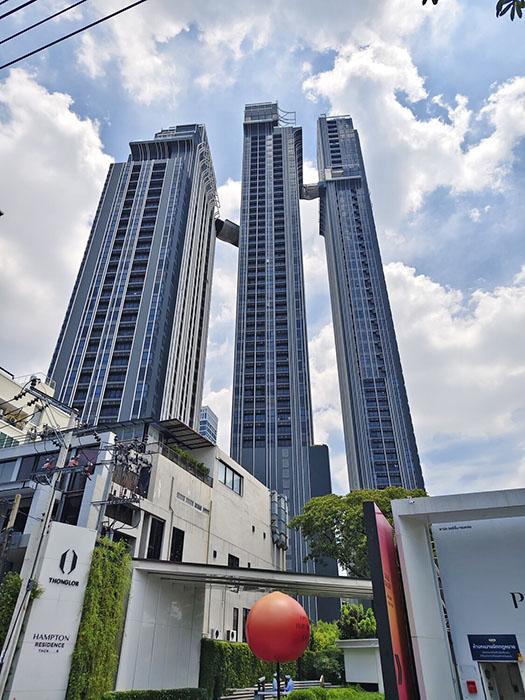 Park Origin Towers - Thonglor Complex Tower A (left), Tower B (middle) and Tower C (right).