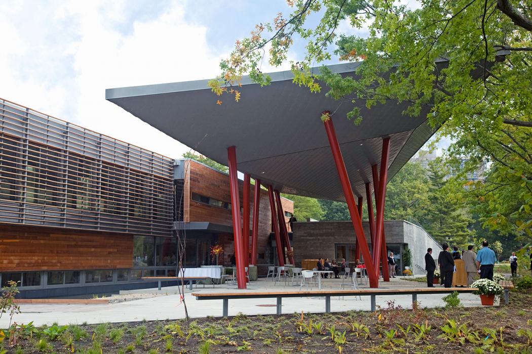 Queens Botanical Garden Visitor and Administration Building in New York.